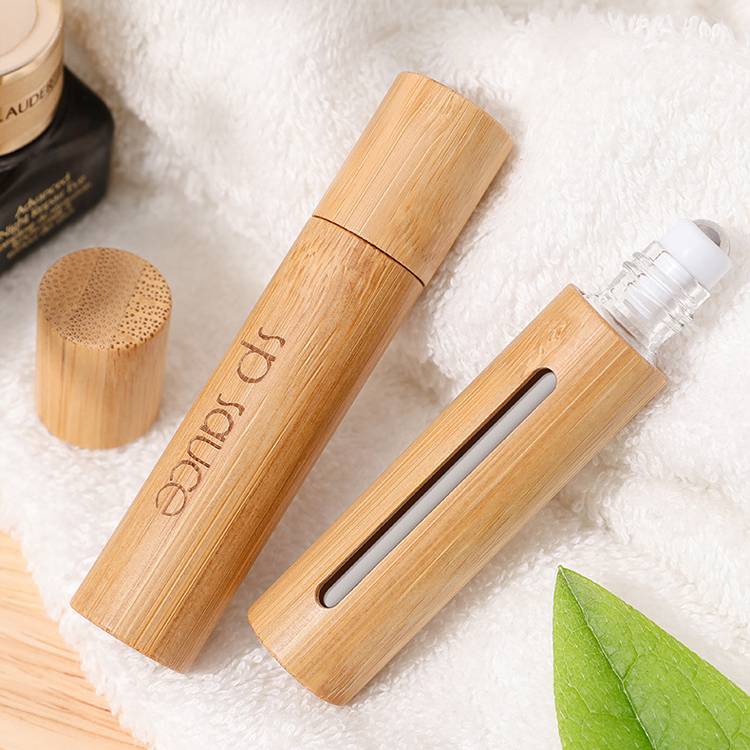 10ml Bamboo Mini Roll On Bottles Empty Essential Oil Roller Bottles Manufacturer