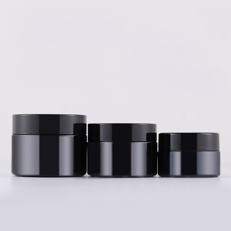 30g Black Face Cream Jar Manufacturer 50g 20g Small Glass Cosmetic Jars