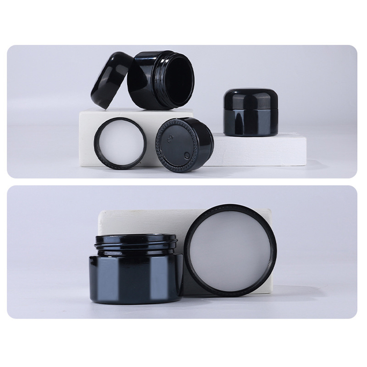 small glass cosmetic jars