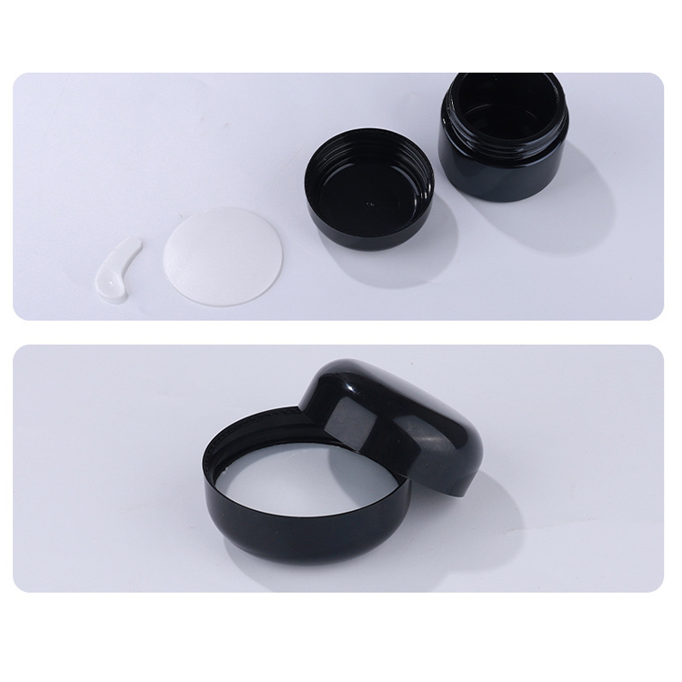 50g black glass cosmetic jars