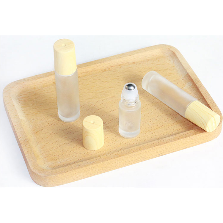 5ml 10ml Bamboo Essential Oil Roller Bottles White Frosted Eye Oil Roller Bottle