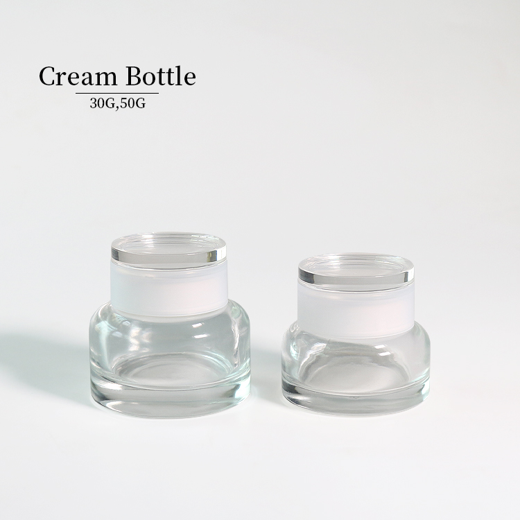 30G 50G Glass Cosmetic Containers Glass Containers For Creams Wholesale