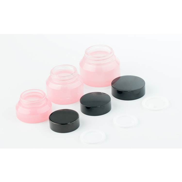 15g Pink Cosmetic Sample Jars Glass 30g 50g Jar Face Cream Custom