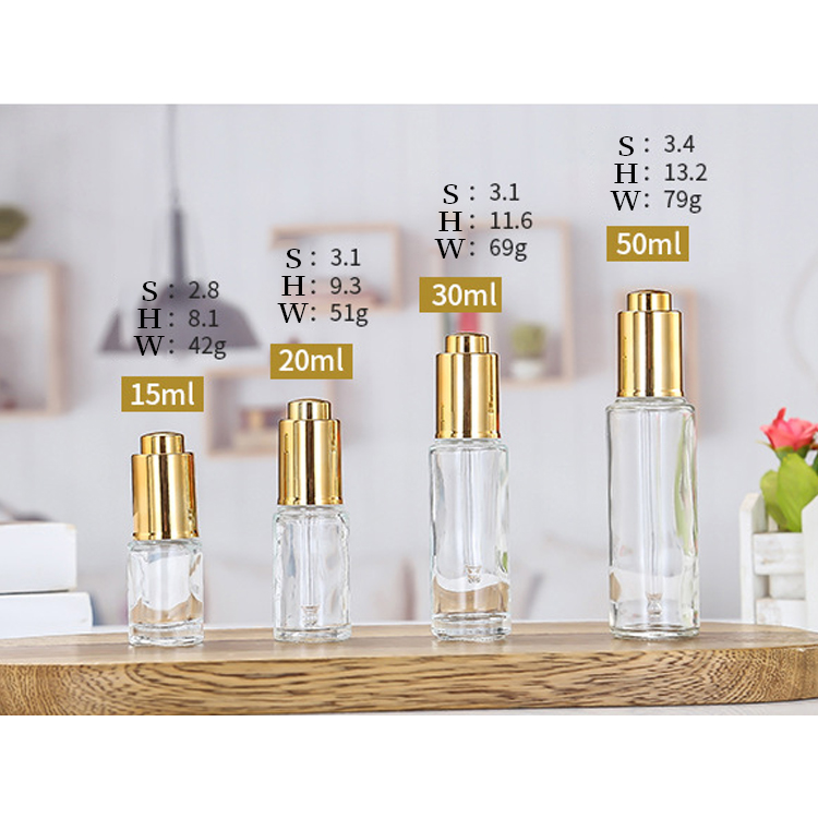 15ml Clear Glass Tincture Bottles Wholesale 20ml 30ml 50ml Pipette Glass Bottle