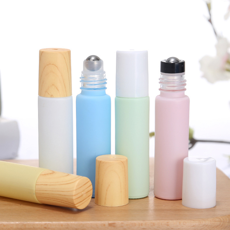 10ml Macaron Essential Roller Bottles Glass Empty Roll On Perfume Bottles Custom