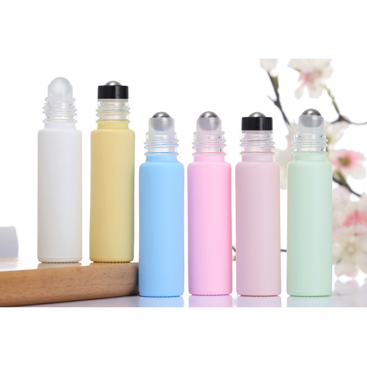 10ml Macaron Essential Roller Bottles Glass Empty Roll On Perfume Bottles Custom