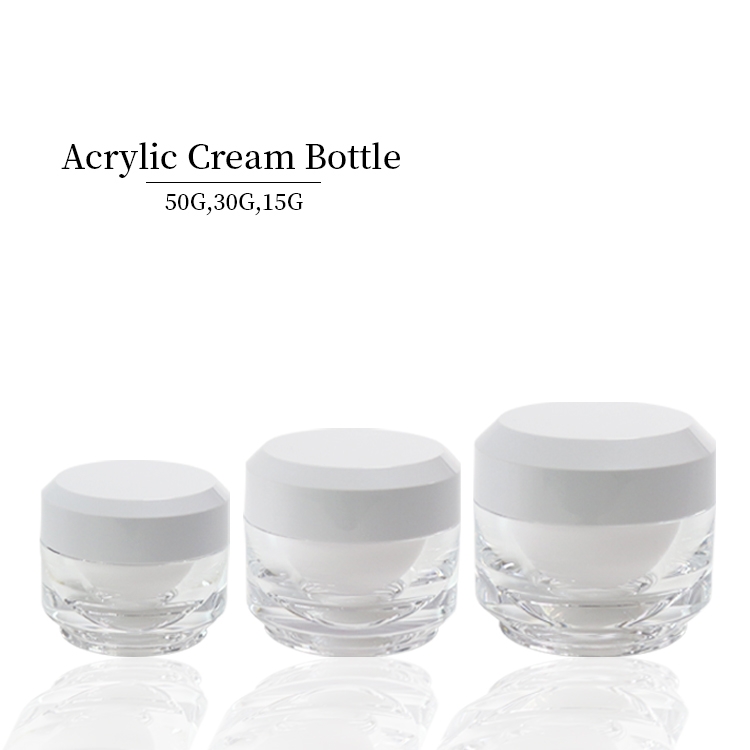 Wholesale 15G 30G 50G Small White Acrylic Jars Round Plastic Cosmetic Containers