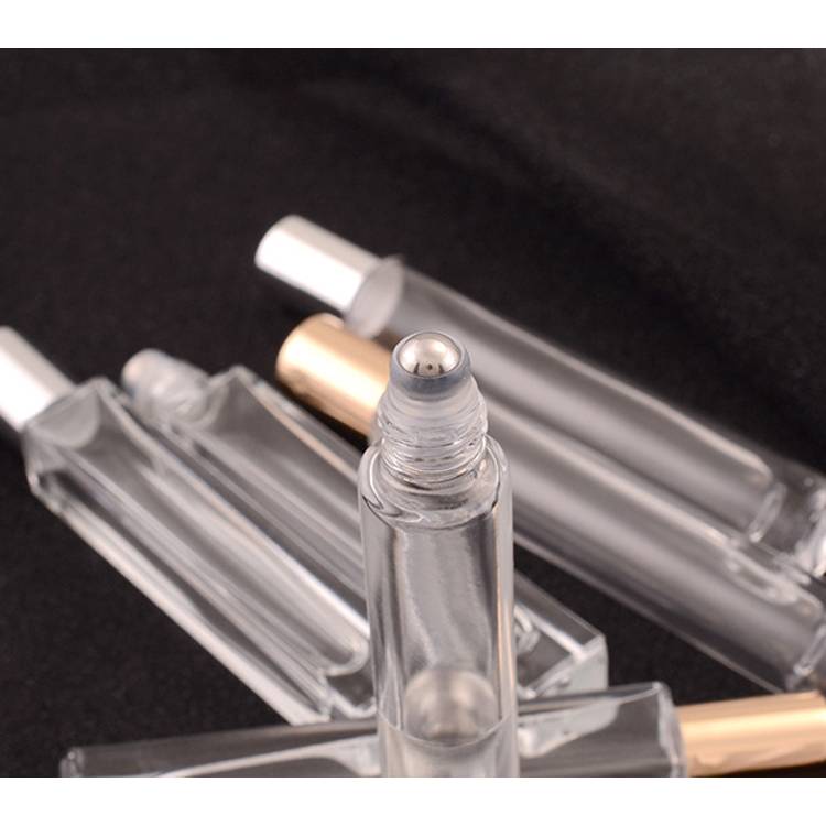 10ml Clear Square Roller Bottles Perfume Oil Round Attar Roll On Bottles