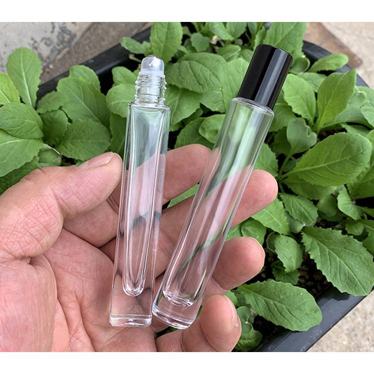 10ml Clear Square Roller Bottles Perfume Oil Round Attar Roll On Bottles