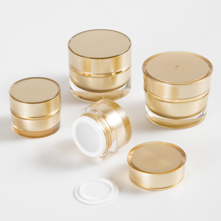 Gold 5g Mini Cosmetic Containers Sample Travel 10g Container Jar Plastic