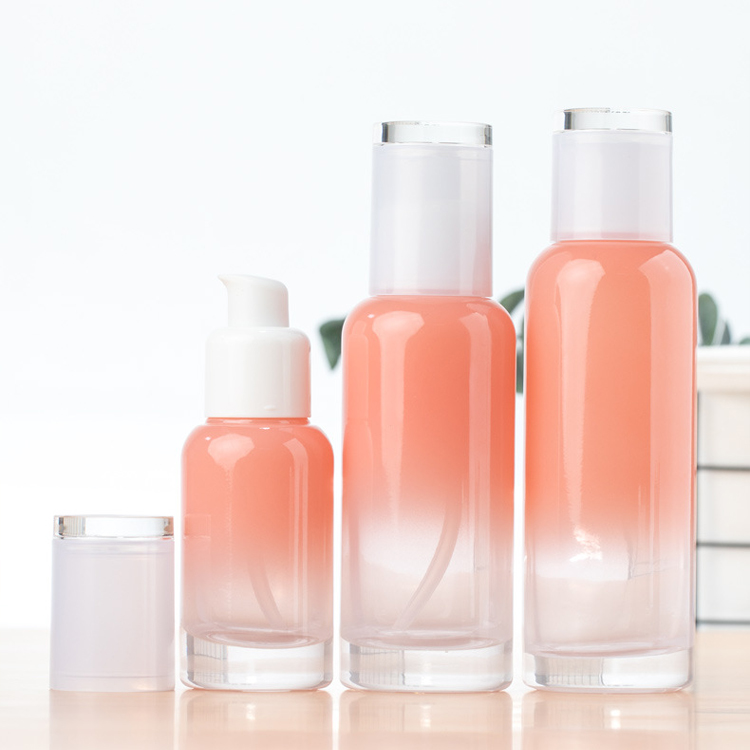 Pink Gradient Skincare Bottles And Jars 30g 40ml Wholesale Makeup Containers