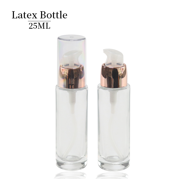25ML Clear Lotion Bottles Wholesale, Luxury Glass Cosmetic Pump Bottle