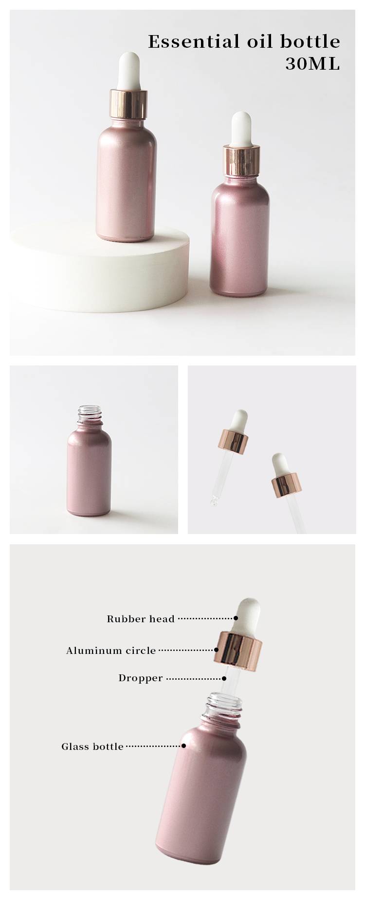 Rose Gold  Oil Dropper Bottle