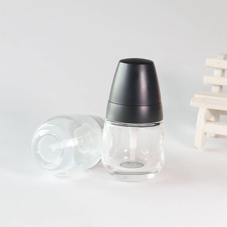 The Spot 30ml Clear Lotion Bottle Packaging Black Glass Lotion Bottles With Pump
