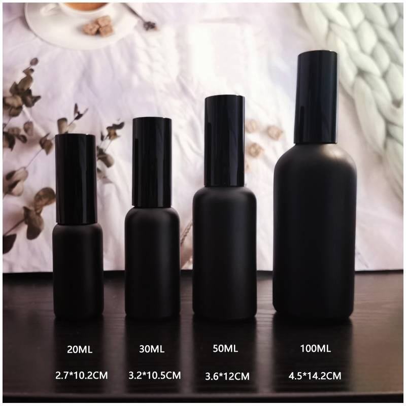 20ml 30ml Custom Black Lotion Bottles Wholesale, Round Small Empty Spray Bottles