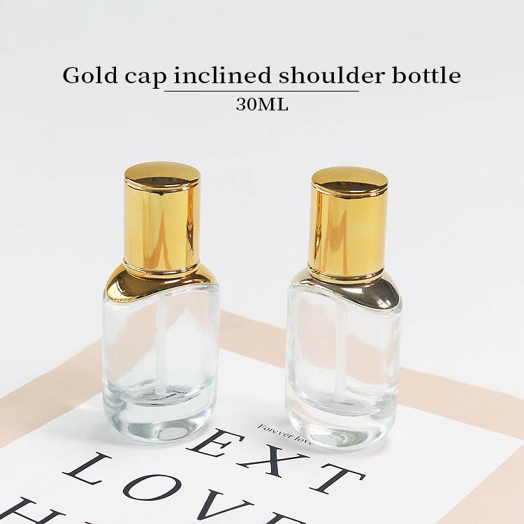 30ML Oblique Shoulder Luxury Lotion Bottles Clear Empty Lotion Bottles With Pump