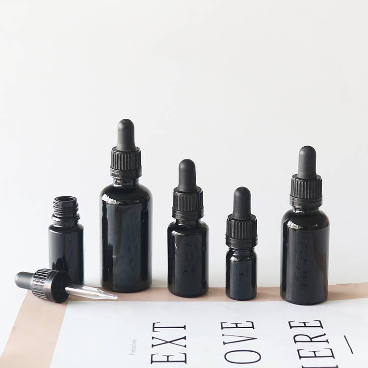 Wholesale Mini Black Glass Dropper Bottles, 5ml 10ml Tincture Dropper Bottles