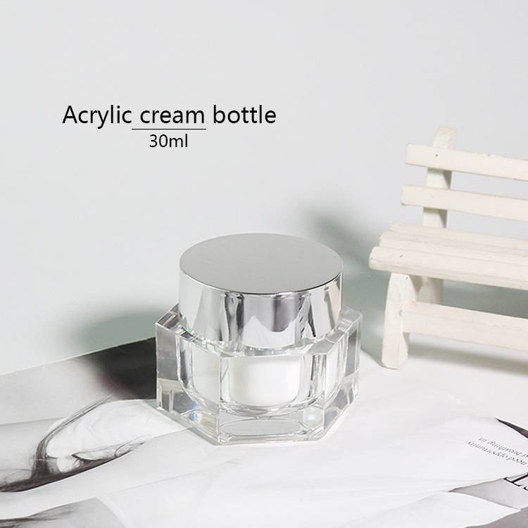 30ml Hexagonal Acrylic Jars With Lids, Clear Cosmetic Cream Jar