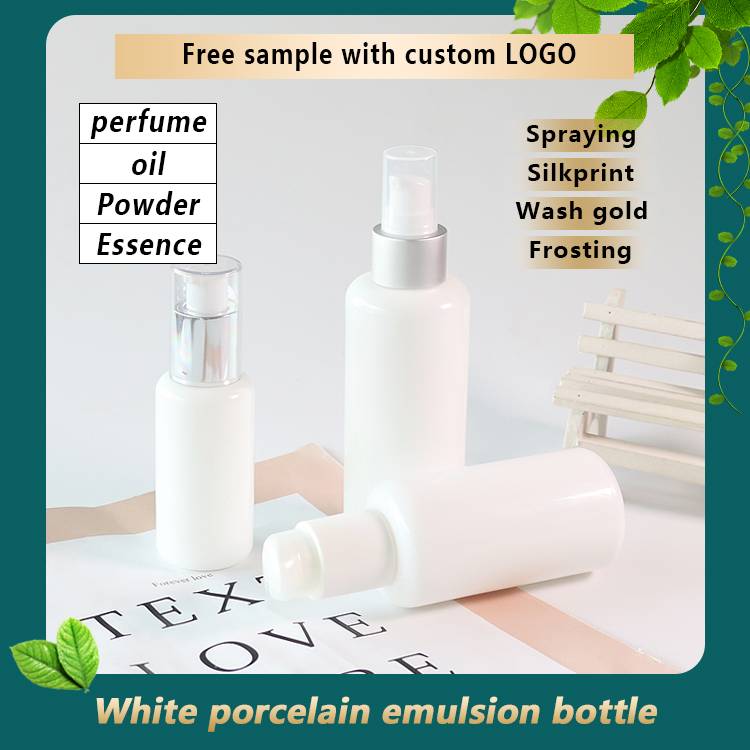 45ML 100ML 120ML Glass White Lotion Bottle