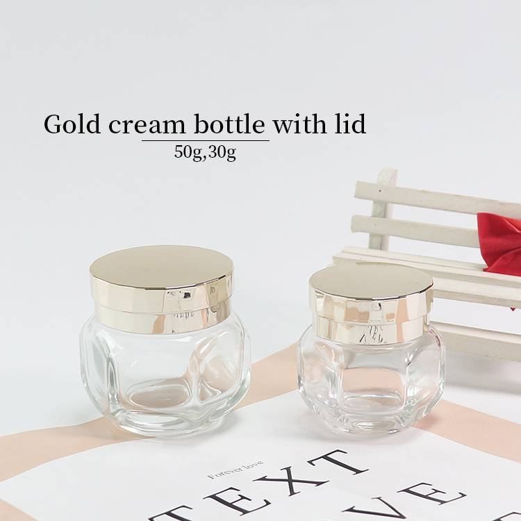 Wholesale 30g 50g Clear Glass Cosmetic Jars Luxury Cosmetic Container Packaging