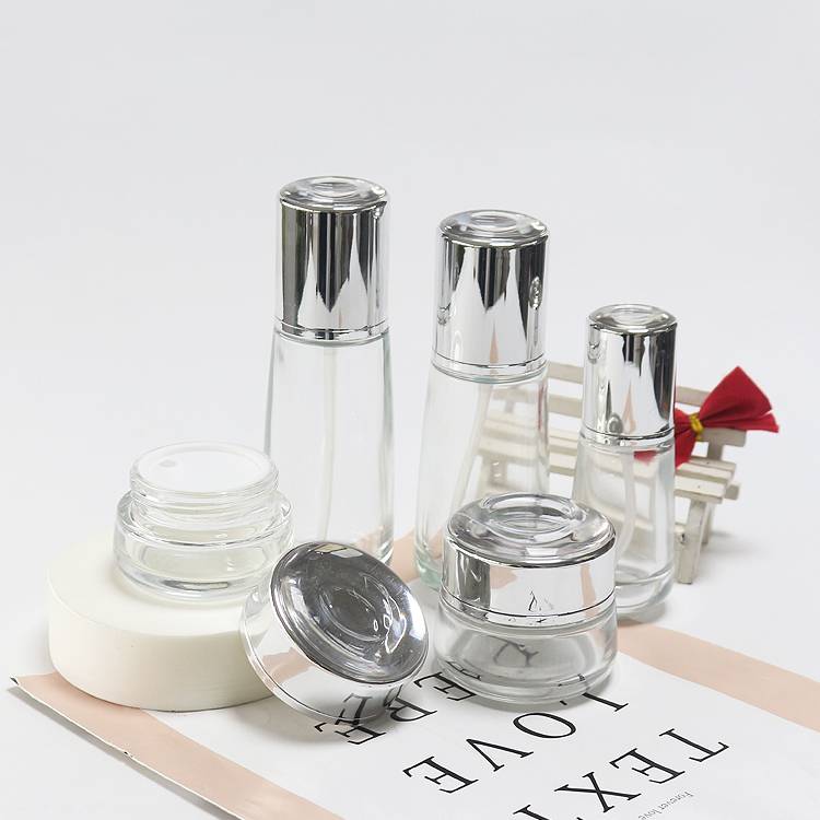 Luxury Sliver Cosmetic Bottles And Jars Wholesale Cosmetic Container Packaging