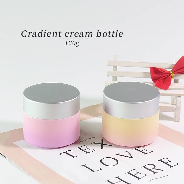 Pink Luxury Glass Beauty Jars Custom 120G Cream Jars Cosmetic Packaging