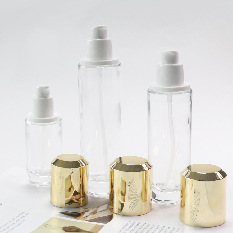 Luxury Skin Care Products In Glass Bottles Clear Empty Makeup Containers Custom