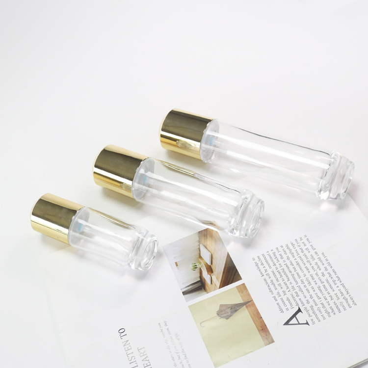 Luxury Skin Care Products In Glass Bottles Clear Empty Makeup Containers Custom