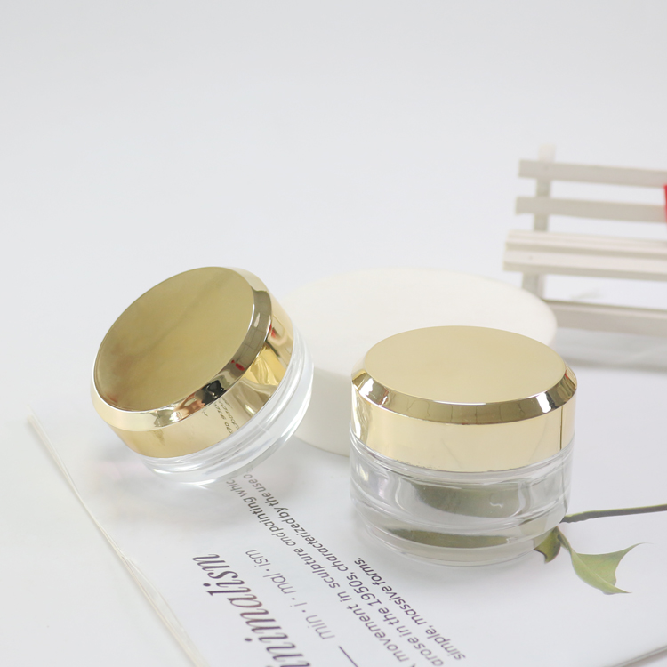 30g 50g Luxury Aluminum Cosmetic Containers Glass Jar Cosmetic Packaging