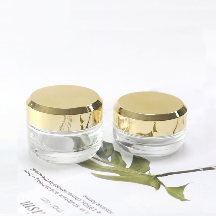 30g 50g Luxury Aluminum Cosmetic Containers Glass Jar Cosmetic Packaging