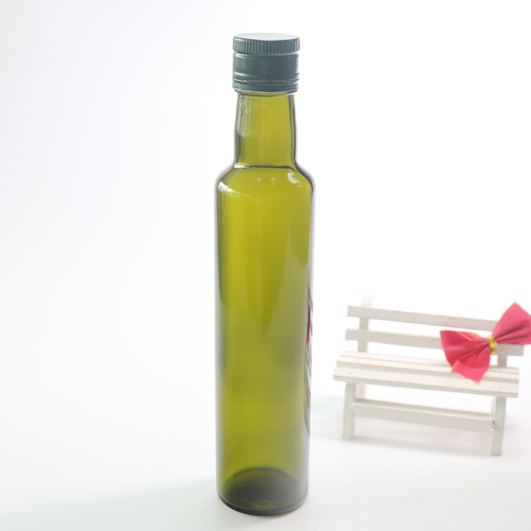 Wholesale 160ML Round Glass Olive Oil Bottle Glass Empty Green Wine Bottle