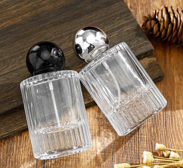 Stock 50ml Perfume Spray Bottles Wholesale Round Clear Travel Perfume Spray