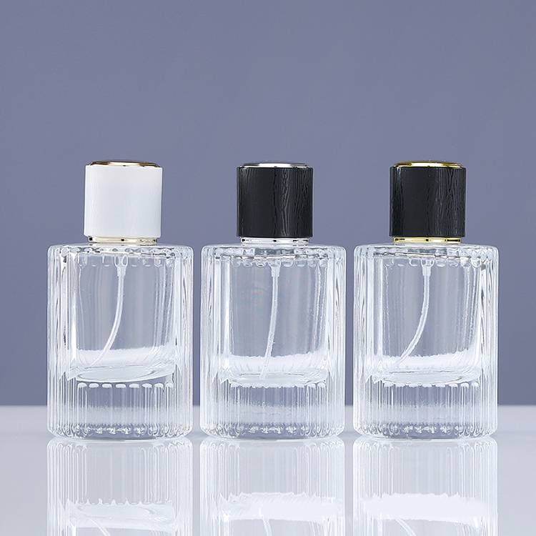 Stock 50ml Perfume Spray Bottles Wholesale Round Clear Travel Perfume Spray