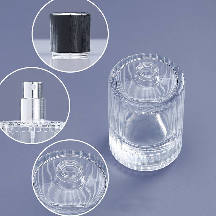 Stock 50ml Perfume Spray Bottles Wholesale Round Clear Travel Perfume Spray