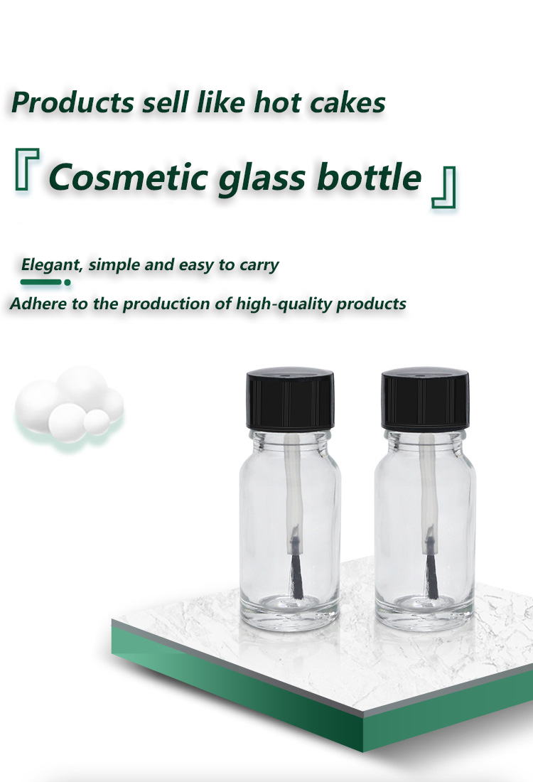 Wholesale 15ml Small Empty Nail Polish Bottles, Clear Round Nail Polish Bottles