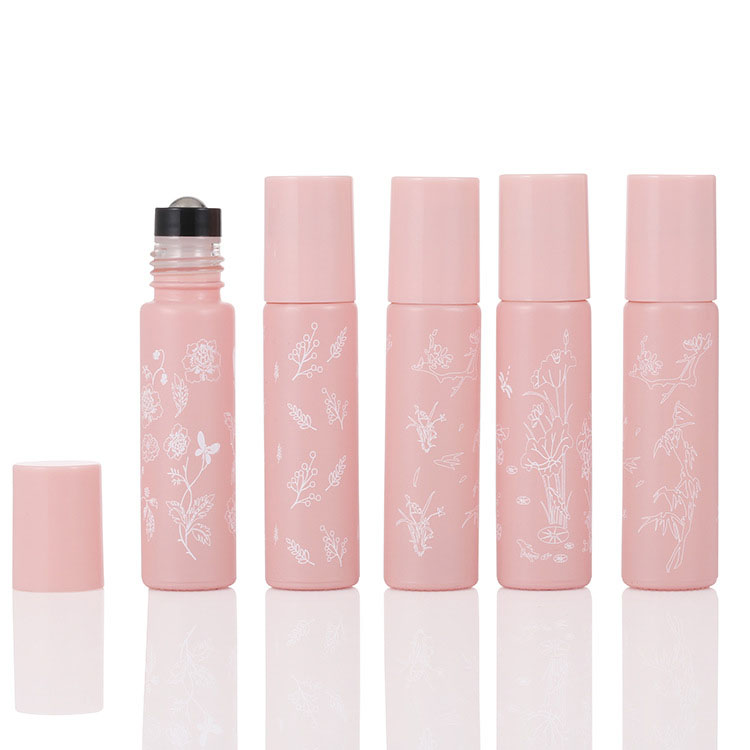 Luxury Pink Glass Mini Roll On Bottles Wholesale Empty Roll On Perfume Bottles