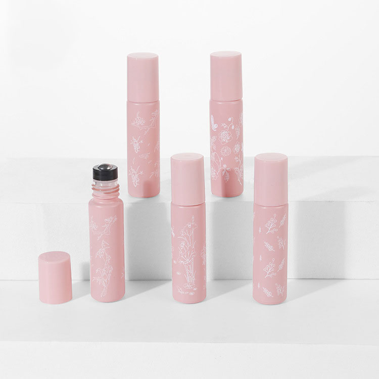 Luxury Pink Glass Mini Roll On Bottles Wholesale Empty Roll On Perfume Bottles