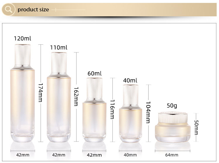 Cosmetic Container Packaging Set Cosmetic Bottles And Jars Gold Wholesale