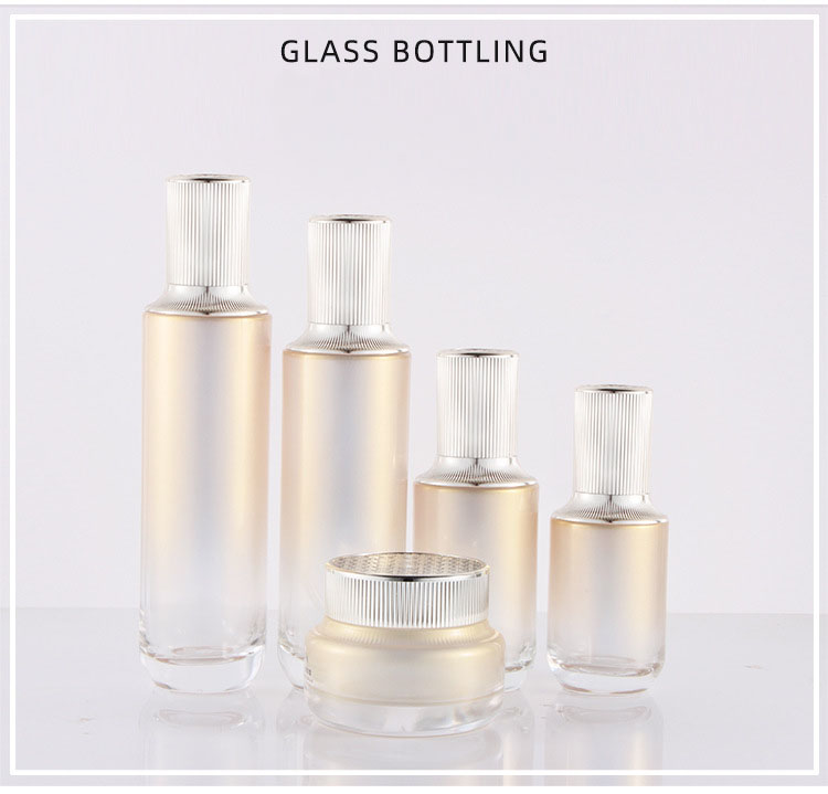 Cosmetic Container Packaging Set Cosmetic Bottles And Jars Gold Wholesale