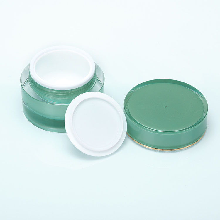 Wholesale Plastic Green Cosmetic Cream Jar, Round Acrylic Jars For Cosmetics