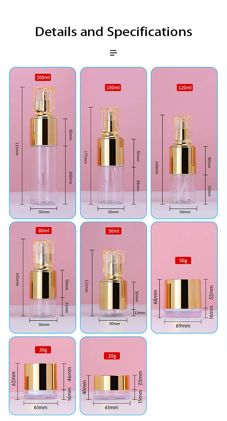 Plastic Cosmetic Bottle Set Luxury