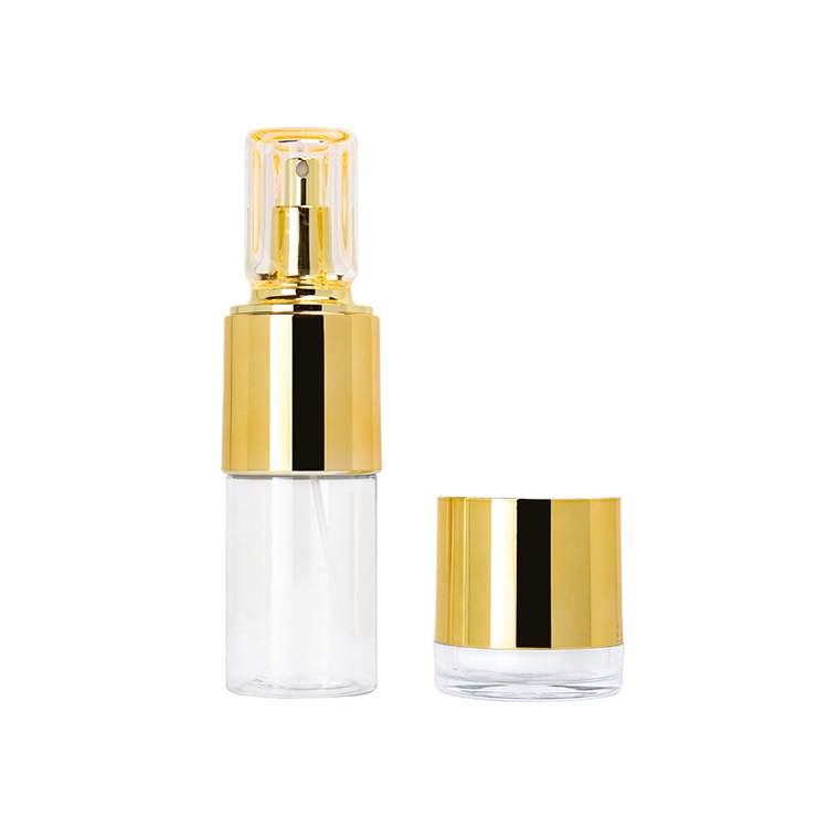 Plastic Cosmetic Bottle Set, Luxury Cream Jar With Gold Lid